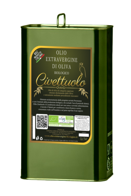 olio extravergine biologico lattina